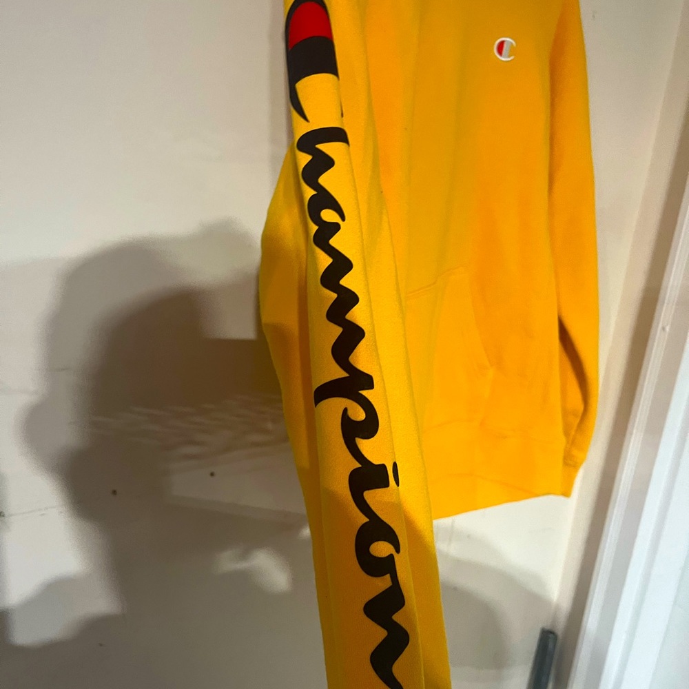 Champion Sweatshirt - Size YXL- Champion down both sleeves - Gold/Yellow